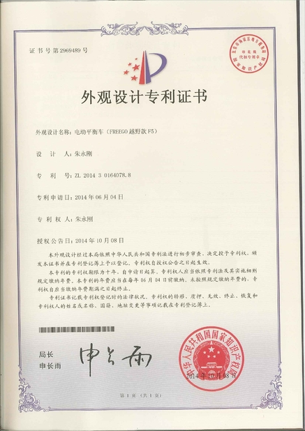 Chiny Freego High-Tech Corporation Limited Co., Ltd. Certyfikaty